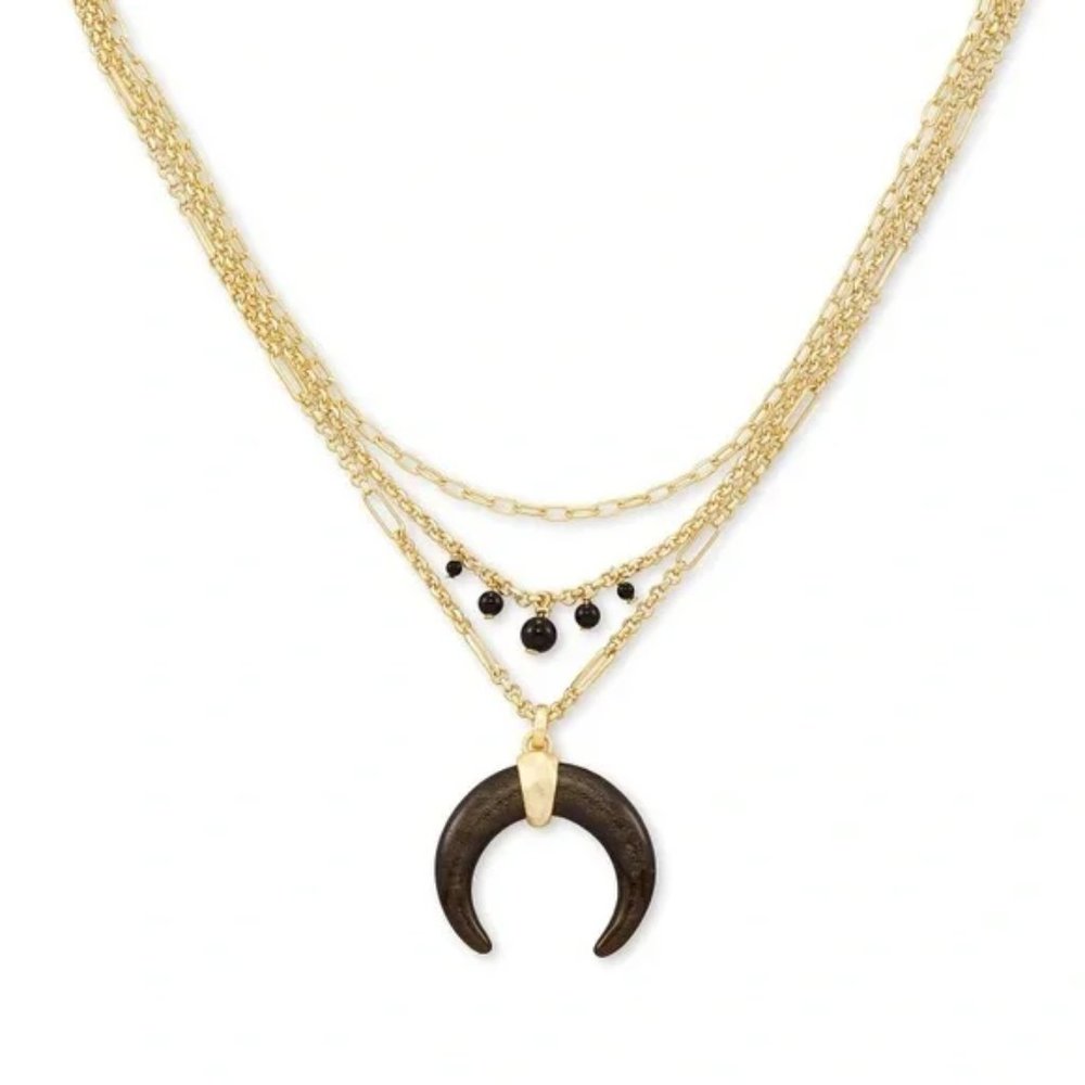 Kendra Scott Gemma Triple Strand Necklace - Obsidian